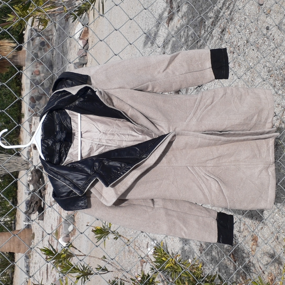 Viml.y Black & Tan Pea Coat, Size M